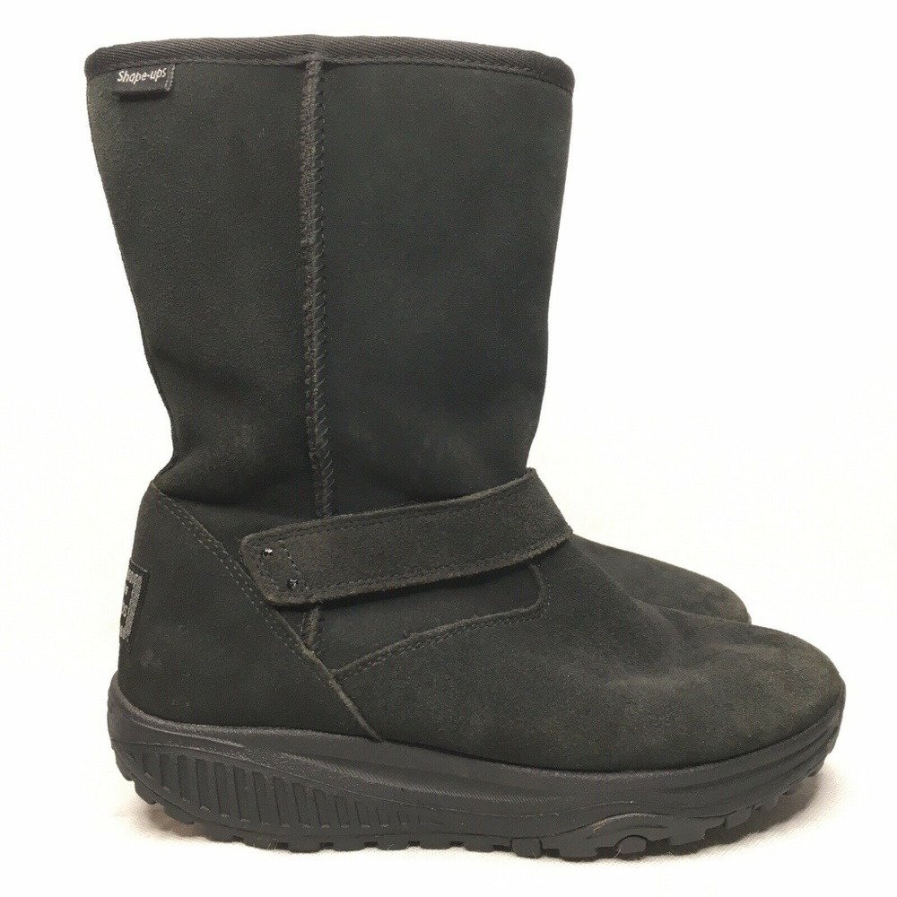 Skechers XF Bollard Leather Lined Warm Black Boots - Picture 3 of 7